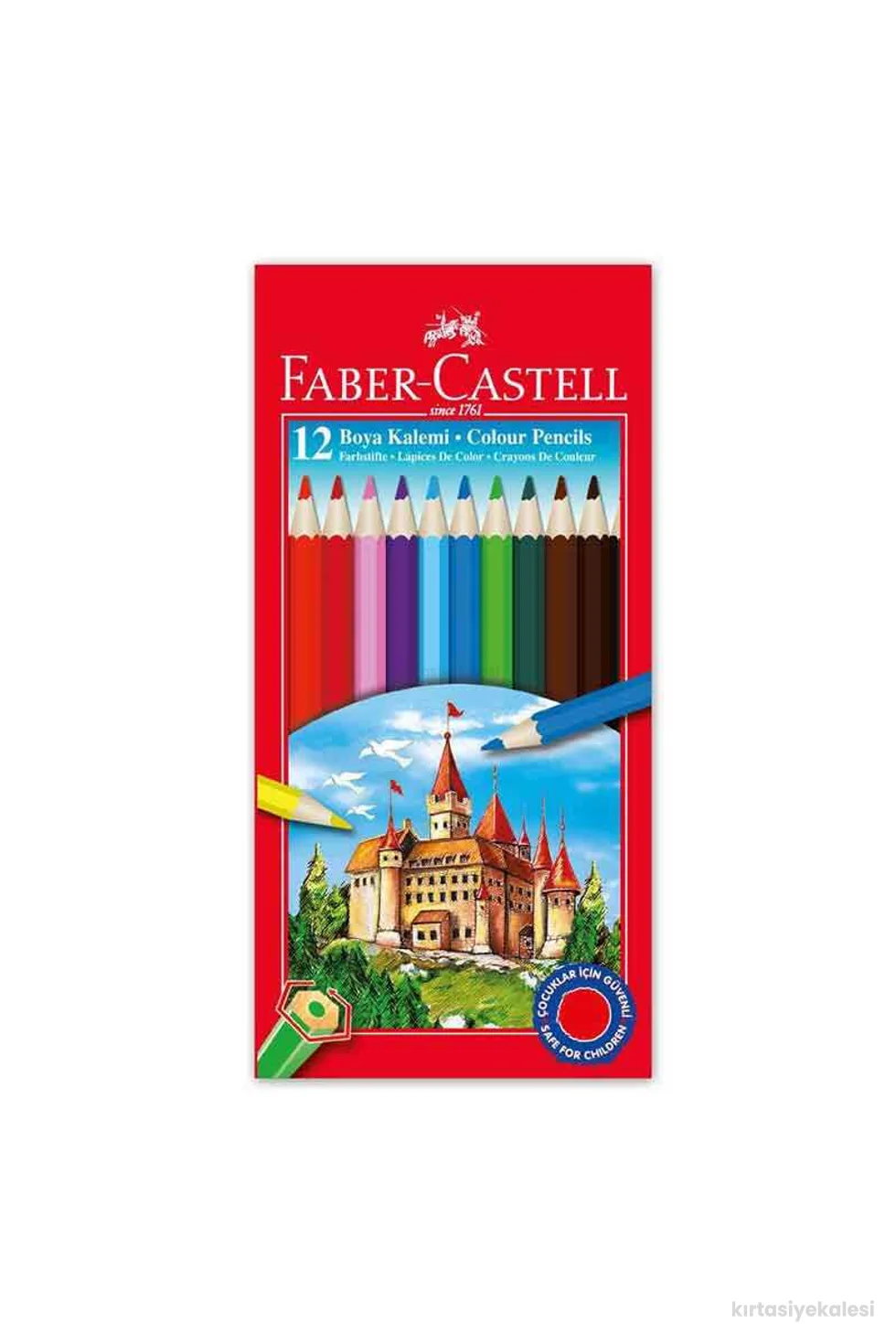 Faber-Castell Büyük Boy 12 Renk Kuru Boya Kalemi