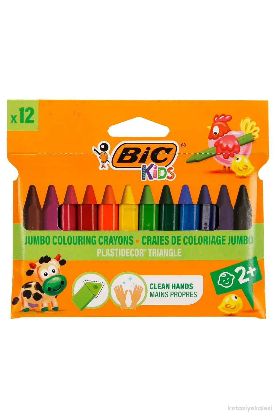 Bic Kids Elleri Kirletmeyen Üçgen Pastel Boya 12'li
