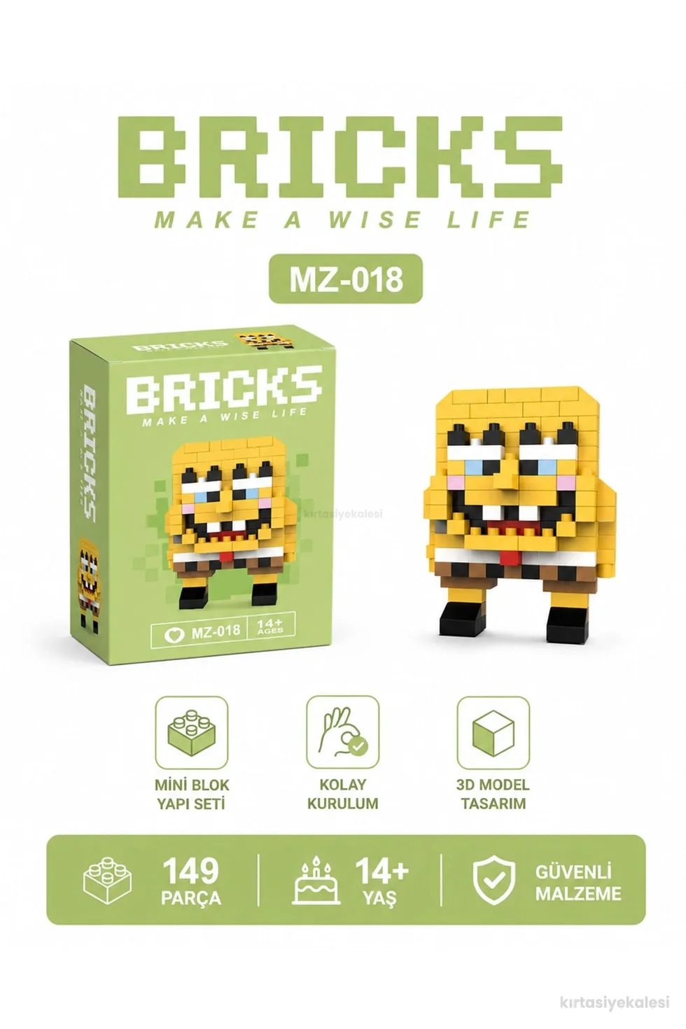 Bricks Bob Mini Karakter Figürü 3D Blok Yapı Oyuncağı MZ-018