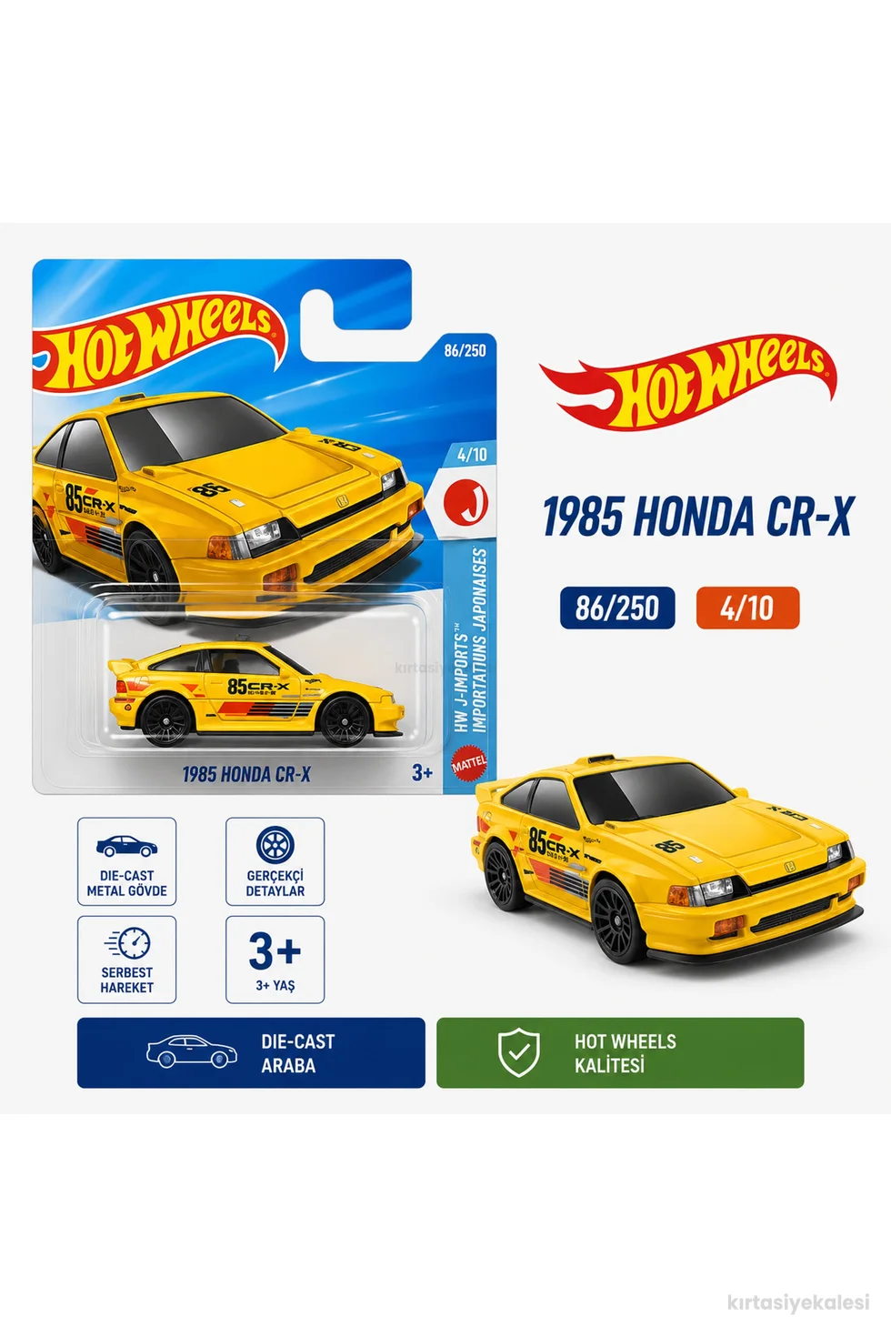 Hot Wheels Tekli Arabalar - Hot Wheels Tekli Arabalar 1985 Honda CR-X