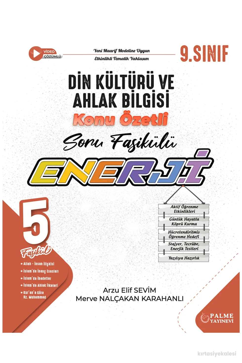 Palme Yayınevi 9. Sınıf Enerji Din Kültürü ve Ahlak Bilgisi Konu Özetli Soru Fasikülleri (5 Fasikül)