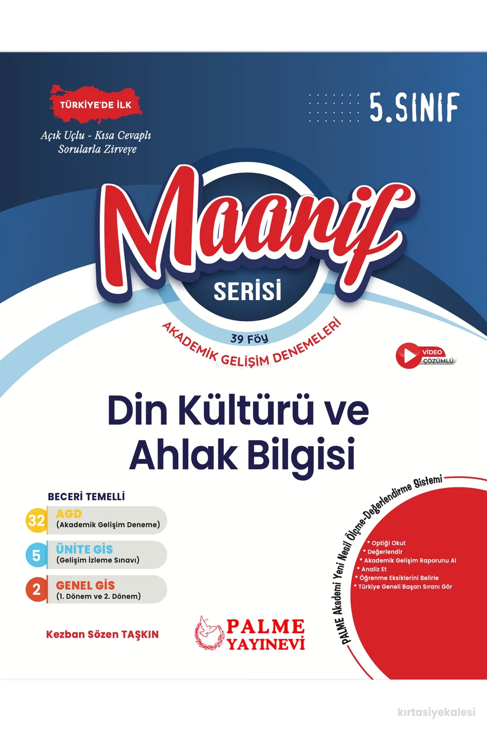 Palme Yayınevi 5. Sınıf Maarif Serisi Din Kültürü ve Ahlak Bilgisi Akademik Gelişim Denemeleri (39 Föy)