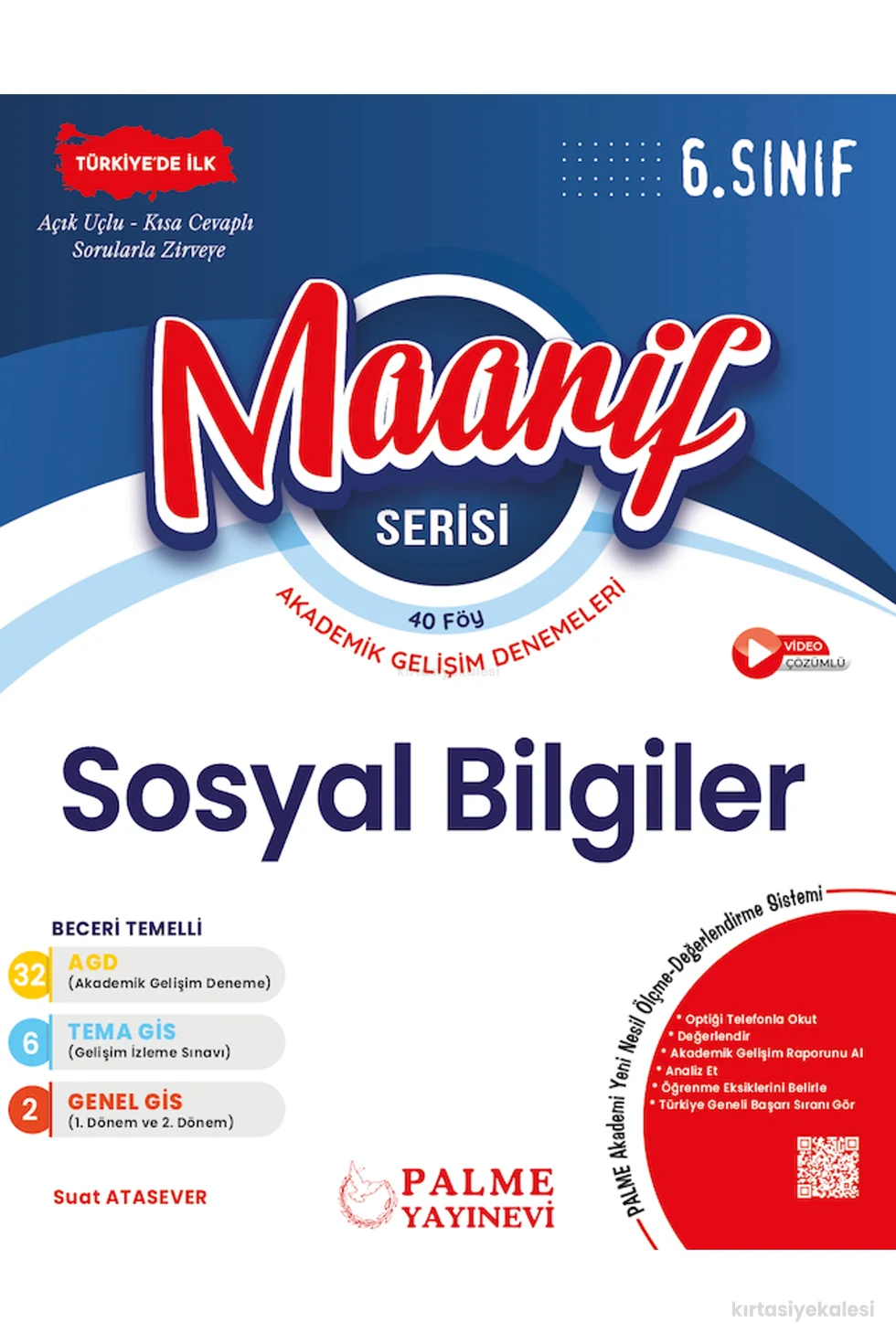 Palme Yayınevi 6. Sınıf Maarif Serisi Sosyal Bilgiler Haftalık Deneme (40 Föy)