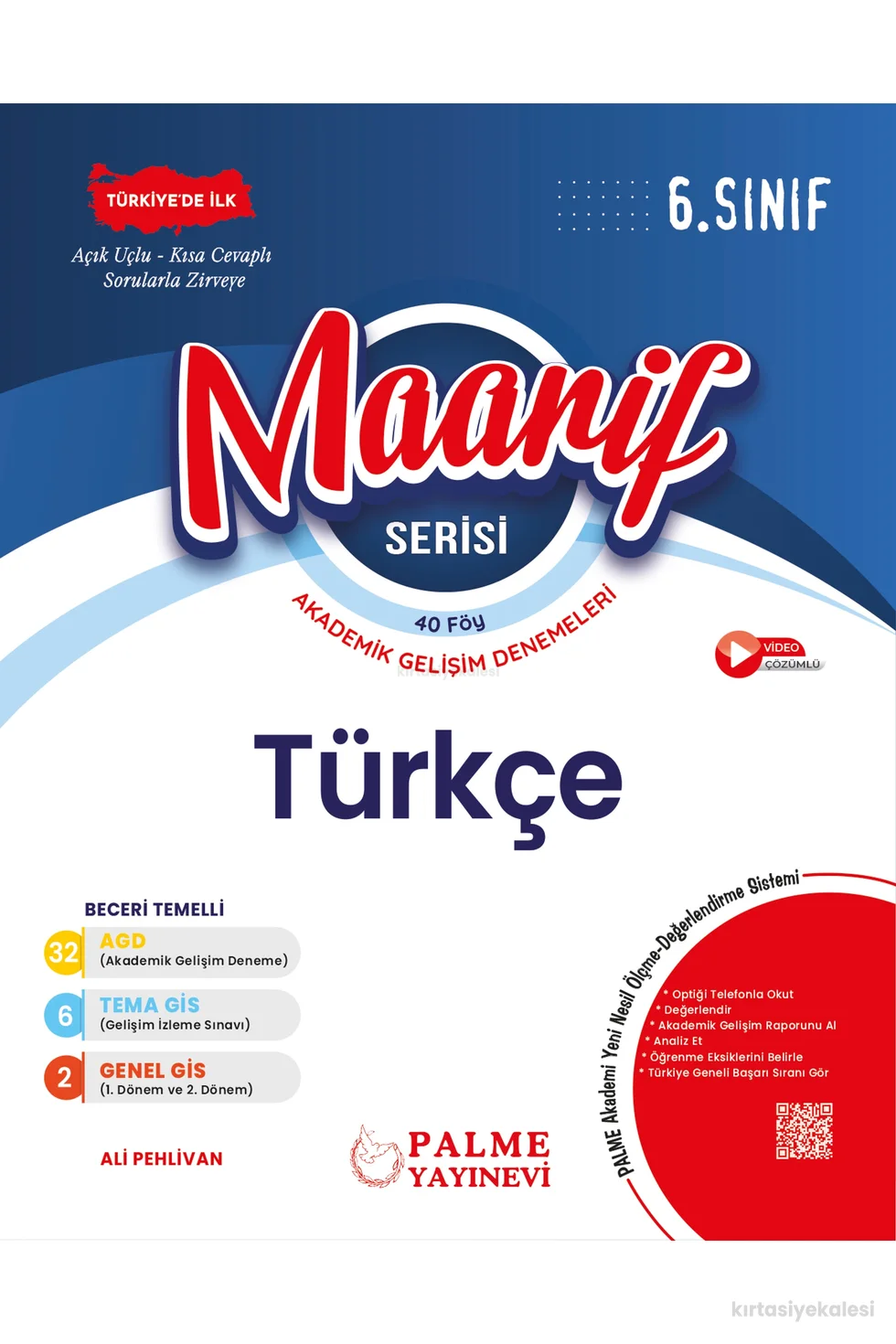 Palme Yayınevi 6. Sınıf Maarif Serisi Türkçe Haftalık Deneme (40 Föy)