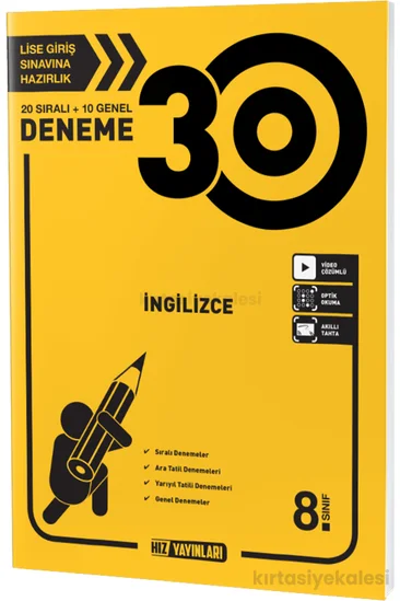 Hız Yayınları 8. Sınıf İngilizce 30'lu Deneme