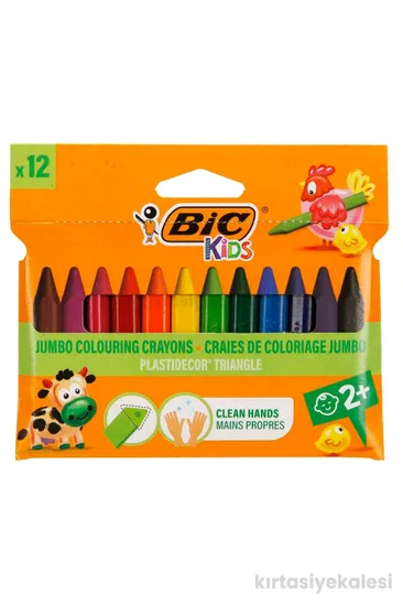 Bic Kids Elleri Kirletmeyen Üçgen Pastel Boya 12'li