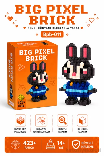 Bricks Big Pixel Tavşan Karakter 3D Blok Yapı Oyuncağı Bpb-011