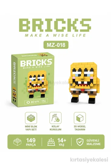 Bricks Bob Mini Karakter Figürü 3D Blok Yapı Oyuncağı MZ-018
