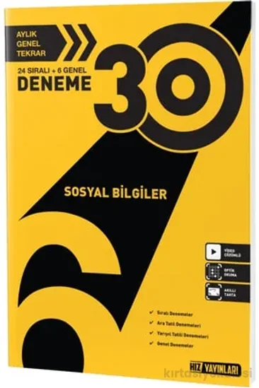 Hız Yayınları 6. Sınıf Sosyal Bilgiler 30'lu Deneme
