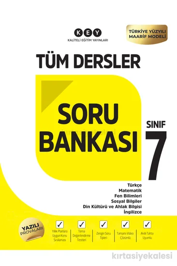 Key Kaliteli Eğitim Yayınları 7. Sınıf Tüm Dersler Soru Bankası