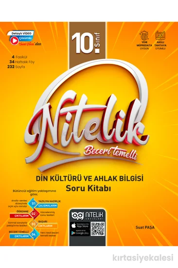 Nitelik Yayınları 10. Sınıf Beceri Temelli Din Kültürü ve Ahlak Bilgisi Soru Kitabı 4 Fasikül