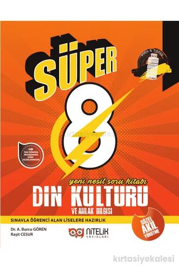 Nitelik Yayınları Süper 8. Sınıf Yeni Nesil Din Kültürü ve Ahlak Bilgisi Soru Kitabı