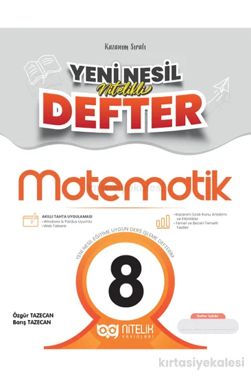Nitelik 8. Sınıf Matematik Yeni Nesil Nitelikli Defterim 267 Sayfa