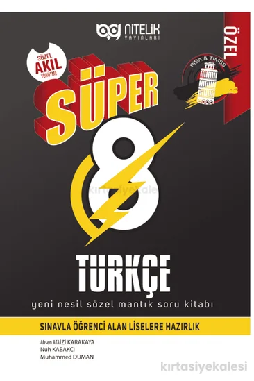 Nitelik Yayınları Süper 8. Sınıf Türkçe Sözel Mantık Görsel Okuma ve Grafik Yorumlama Soru Kitabı