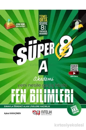 Nitelik Yayınları Süper 8. Sınıf Fen Bilimleri A Yeni Nesile Geçiş Kitabı