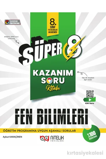 Nitelik Yayınları Süper 8. Sınıf Fen Bilimleri Kazanım Soru Kitabı