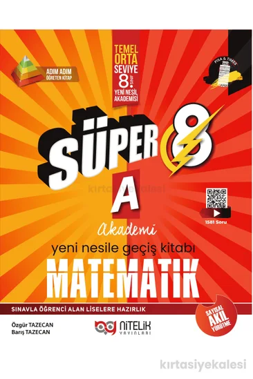 Nitelik Yayınları Süper 8. Sınıf Matematik A Yeni Nesile Geçiş Kitabı