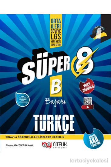 Nitelik Yayınları Süper 8. Sınıf Türkçe B Başarı Yeni Nesil Soru Kitabı