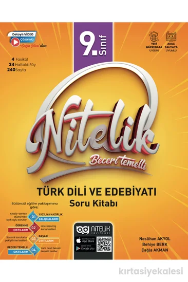 Nitelik Yayınları 9. Sınıf Türk Dili ve Edebiyatı Beceri Temelli Soru Kitabı