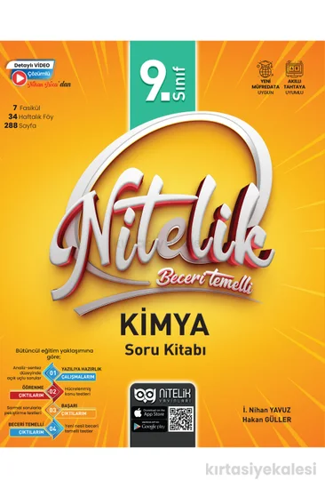 Nitelik Yayınları 9. Sınıf Kimya Beceri Temelli Soru Kitabı