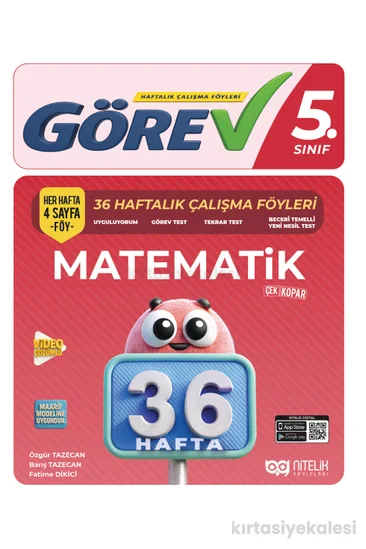 Nitelik Yayınları Görev 5. Sınıf Matematik 36 Haftalık Çalışma Föyleri