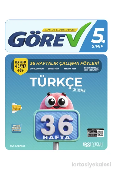 Nitelik Yayınları Görev 5. Sınıf Türkçe 36 Haftalık Çalışma Föyleri