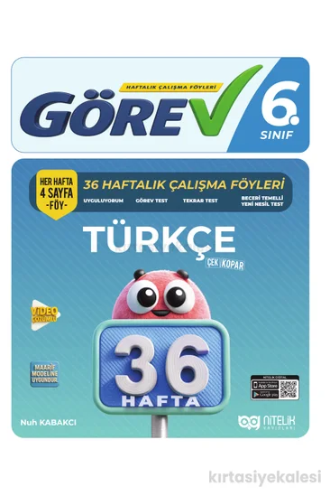Nitelik Yayınları Görev 6. Sınıf Türkçe 36 Haftalık Çalışma Föyleri