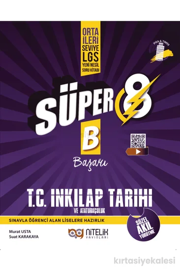 Nitelik Yayınları Süper 8. Sınıf Yeni Nesil T.C. İnkılap Tarihi ve Atatürkçülük Soru Kitabı