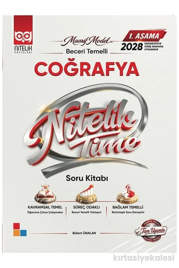 Nitelik Yayınları TIME 1. Aşama 2028 YKS Coğrafya Beceri Temelli Soru Kitabı