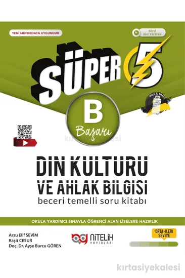 Nitelik Yayınları 5. Sınıf Süper Din Kültürü ve Ahlak Bilgisi (B) Soru Kitabı