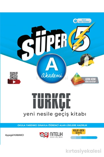Nitelik Yayınları 5. Sınıf Süper Türkçe A (Akademi) Yeni Nesile Geçiş Soru Kitabı