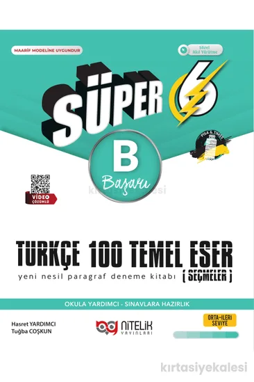 Nitelik Yayınları 6. Sınıf Yeni Nesil Süper Türkçe 100 Temel Eser (B)