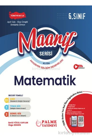 Palme Yayınevi 6. Sınıf Maarif Serisi Matematik Haftalık Deneme (41 Föy)