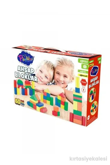 PlayWood Renkli Ahşap Bloklar 60 Parça